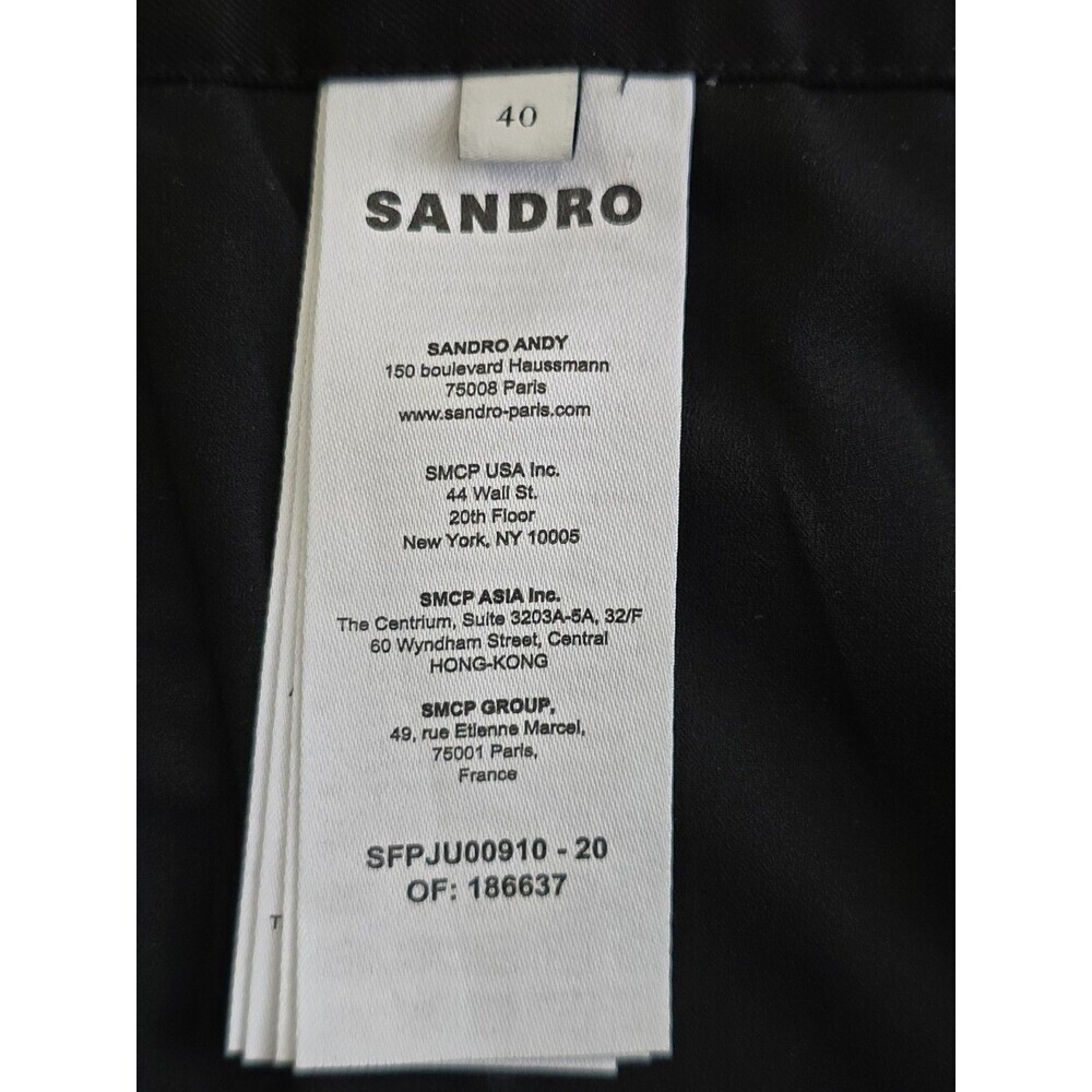 Sandro Pleated Long Midi Skirt Womens 40 US 8 Black A Line Paris Chic Sheer - Picture 10 of 12
